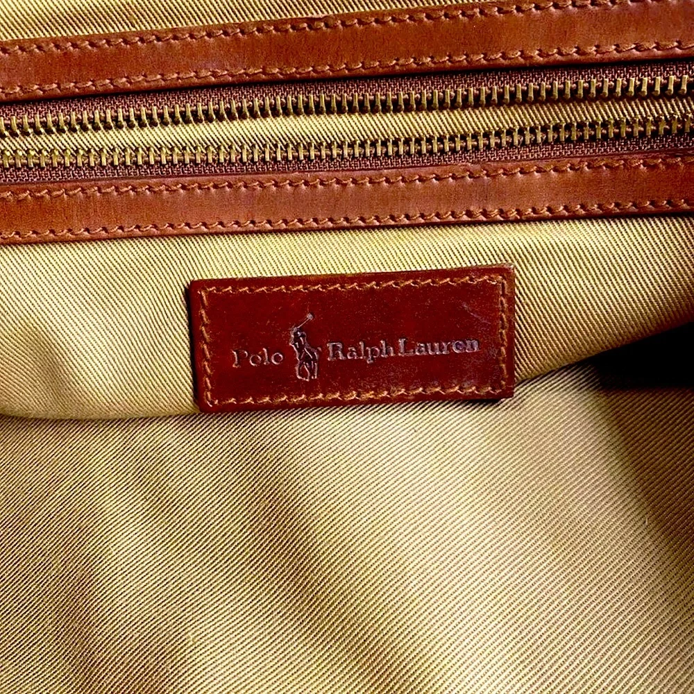 RALPH LAUREN Tall Tartan Plaid Brown Boston Weekend Travel Duffle Doctor Bag